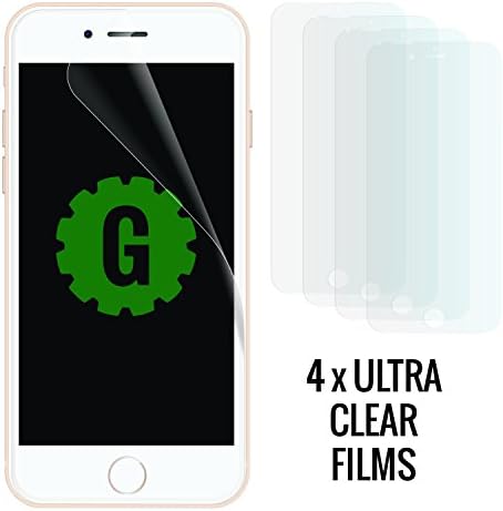 Gorilla Gear iPhone 6/6S Ultra Clear Screen Protector (4 PACK) - Japanese High Grade PET Materials for enhanced clarity and responivity - full application kit