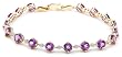 14k Yellow Gold Amethyst Bracelet, 7.25"