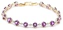 14k Yellow Gold Amethyst Bracelet, 7.25"