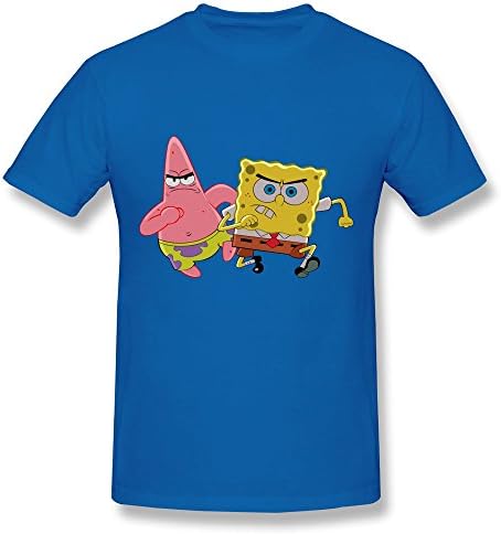 Men's Designed RoyalBlue T Shirt Particular Spongebob Squarepants Sponge Bob L