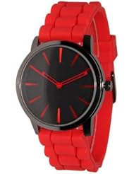 Geneva Red w/ Black Silicone Jelly Watch