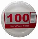 100 x QUALITY VALUE WHITE DISPOSABLE PAPER PLATES 18cm