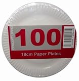 Kitchen - 100 x QUALITY VALUE WHITE DISPOSABLE PAPER PLATES 18cm