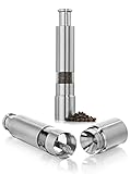 Tmvel Salt and Pepper Stainless Steel Mill Grinder Set Sleek Design Set of 2.
