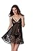 YISABELL Babydoll Lingerie Teddy Sexy Semi-Sheer Patchwork Sleepwear For Women