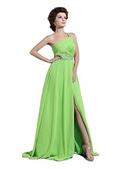 Slit Chiffon One Shoulder Maxi Dress 