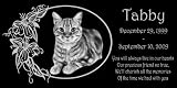 12 x 6 Lazer Gifts Personalized Black Granite Pet Memorial Marker Style Tabby