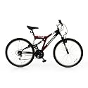 Emmelle Vortex 18-speed Full-Suspension Cycle Red/Black 18" Frame