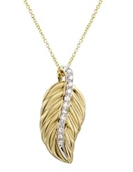Effy Jewlery Moderna Textures Diamond Leaf Pendant, 0.06 TCW
