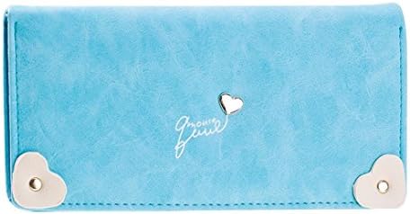 DATEWORK Love Heart Women Girls Coin Purse Wallet (Blue)