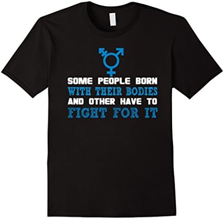Men's transgender shirt- Transgender fight for it Medium Black
