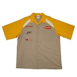 Nascar Mens Beige / Yellow #19 Elliott Sadler Pit Crew Shirt
