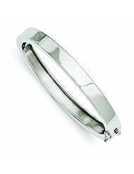 Genuine 14K White Gold White Gold 7.4mm Polished Casted Hinged Bangle Bracelet 47 Grams Of Gold 100% Satisfaction Guaranteed.