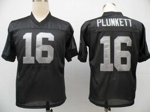 Oakland Raiders #16 Plunkett Black Jerseys Authentic Football Jersey Size 48-56 (Please Select the Size When You Order, Can Do Drop Shipping)