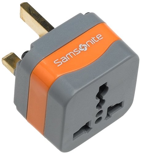 Samsonite Grounded Adaptor Plug - United Kingdom, Ireland, Hong Kong, Singapore