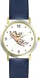 Angel In Flight No.1 - Cherub, Angel or Cupid Theme - WATCHBUDDY&reg; DELUXE TWO-TONE THEME WATCH - Arabic Numbers - Blue Leather Strap-Size-Large ( Men's Size or Jumbo Women's Size )