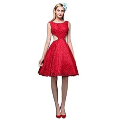 Cocktail Short Beaded Lace Jeweled Mini Dress 