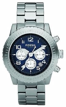 Fossil #CH2627 Men's Stainless Steel Navy Dial Chronograph Watch