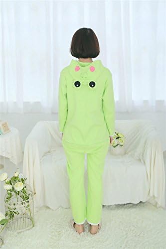 Medy Women's Men's Unisex Long Sleeves Cute Frog Cotton Onesie Pajamas Green