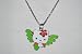 Green & White with Angel Wings Childrens Girls Jewelry Hello Kitty Necklace & Earrings Set, Perfect for Christmas, First Communion, Easter, Graduation, Sunday Dress, Christening or Birthday.