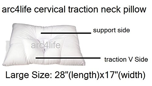 Arc4life Cervical Linear Traction Neck Pillow, Arc4life Neck Pillow, Large Size 28"x17", Cervical Neck Support and Neck Traction, Improve Posture, Stop Neck Pain and Sleep Better, For Side and Back Sleepers, Pinched Nerve and Degeneration in the Neck