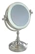 8x plus 1x Deluxe Daylight Lighted Cosmetic Vanity Mirrors with Glare-free Lighting, Satin Nickel
