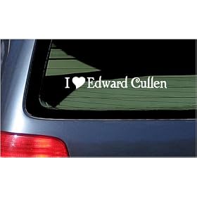 I Heart Edward Cullen Twilight Vinyl Decal - White