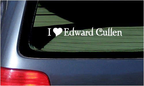 I Heart Edward Cullen Twilight Vinyl Decal – White