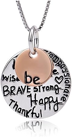 Two-tone 925 Sterling Silver Personalized Letters Engraved Charm Pendant Necklace ，18''