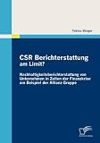 Produkt-Bild: CSR Berichterstattung am Limit? Nachhaltigkeitsberichterstattung von Unternehmen in Zeiten der Finanzkrise am Beispiel der Allianz Gruppe