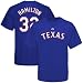 MLB Texas Rangers Josh Hamilton Official Name & Number T-shirt by Majestic (Deep Royal, XX-Large)