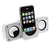 New White Portable Foldable Speakers for Mp3 Players - Black Travel Size Folding Foldable Multimedia Stereo Speaker for Apple iPhone 3G 3GS,itouch, iPod,iPod Touch, iPod (video), iPod nano, iPod Photo, iPod Mini, and iPod Shuffle, Microsoft Zune