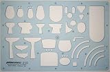 1:20 Scale Architectural Sanitary Plumbing Fixtures Architect Drafting Template Stencil - Technical Drafting Design Floor Plan Symbols