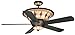 Ellington MC54ABZ5LKRCRD Manchester 54-Inch Five-Blade Ceiling Fan with Remote and Wall Control, Aged Bronze with Tiffany Glass Light