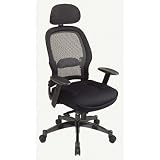 SPACE Collection: Deluxe Matrex Back Exec. Chair with Mesh Seat, Mesh 2-Way Adjustable Headrest and Metal Base