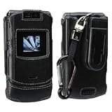 Black Front and Back Wrapped Leather Shell with Detachable Ratcheting 360° ....