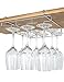 bafvt Wine Glass Holder - 3 Rows Stemware Rack Under Cabinet - 304 Stainless Steel Hanger Storage Shelf, Fit for The Cabinet 0.8“ or Less