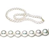 AugustinaJewelry Single Strand 18 Inch 7.5-8.0mm White Freshwater Cultured Pearl Necklace
