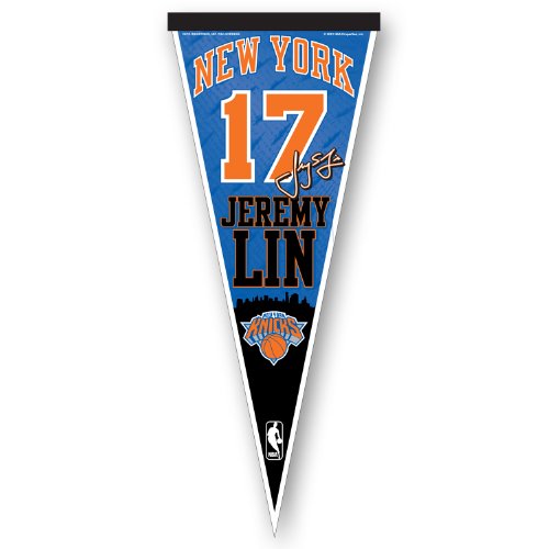 NBA New York Knicks Jeremy Lin #17 12-Inch-by-30-Inch Vertical Pennant