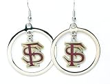 Florida State Seminoles - NCAA Floating Logo Hoop Earrings