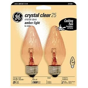 GE 73120-8 Amber Flame Bulb, Medium Base, 25-Watt, 8-Pack by General Electric