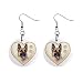 Dog German Sheperd Heart Pet Lover Jewelry Button Earrings