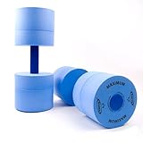 Exervo Water Exercise Pool Dumbbells Maximum Resistance Pair, Foam, Blue