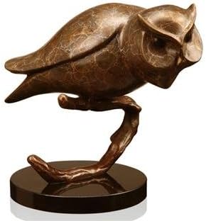 SPIBrass Owl On Branch Statue