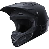 Fox Racing Matte Men's V1 Motocross Motorcycle Helmet w/ Free B&F Heart Sticker Bundle - Black / Large