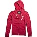 Fox Racing Super Clean Clean Girls Hoody Zip Fashion Sweatshirt w/ Free B&F Heart Sticker Bundle - Scarlet