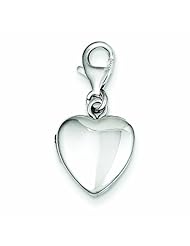 Genuine .925 Sterling Silver Polished Lobster Clasp 12mm Heart Locket 1.6 Grams. 100% Satisfaction Guaranteed.