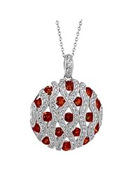 2.86ct tw Circle Ruby and Diamond Pendant Set in 14k Gold