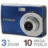 Polaroid i1037 - Digital camera - compact - 10.0 Mpix - optical zoom: 3 x - supported memory: SD, SDHC - blue