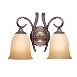 Esprit - 2 Light Bathroom Vanity Lighting Fixture - Parisian Bronze - White Pearl Glass - B7669